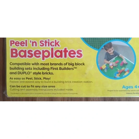 Creative 4 Pk Green Peel & Stick Baseplates 10"x10" Compatible Brick Plates NEW - Picture 2 of 15